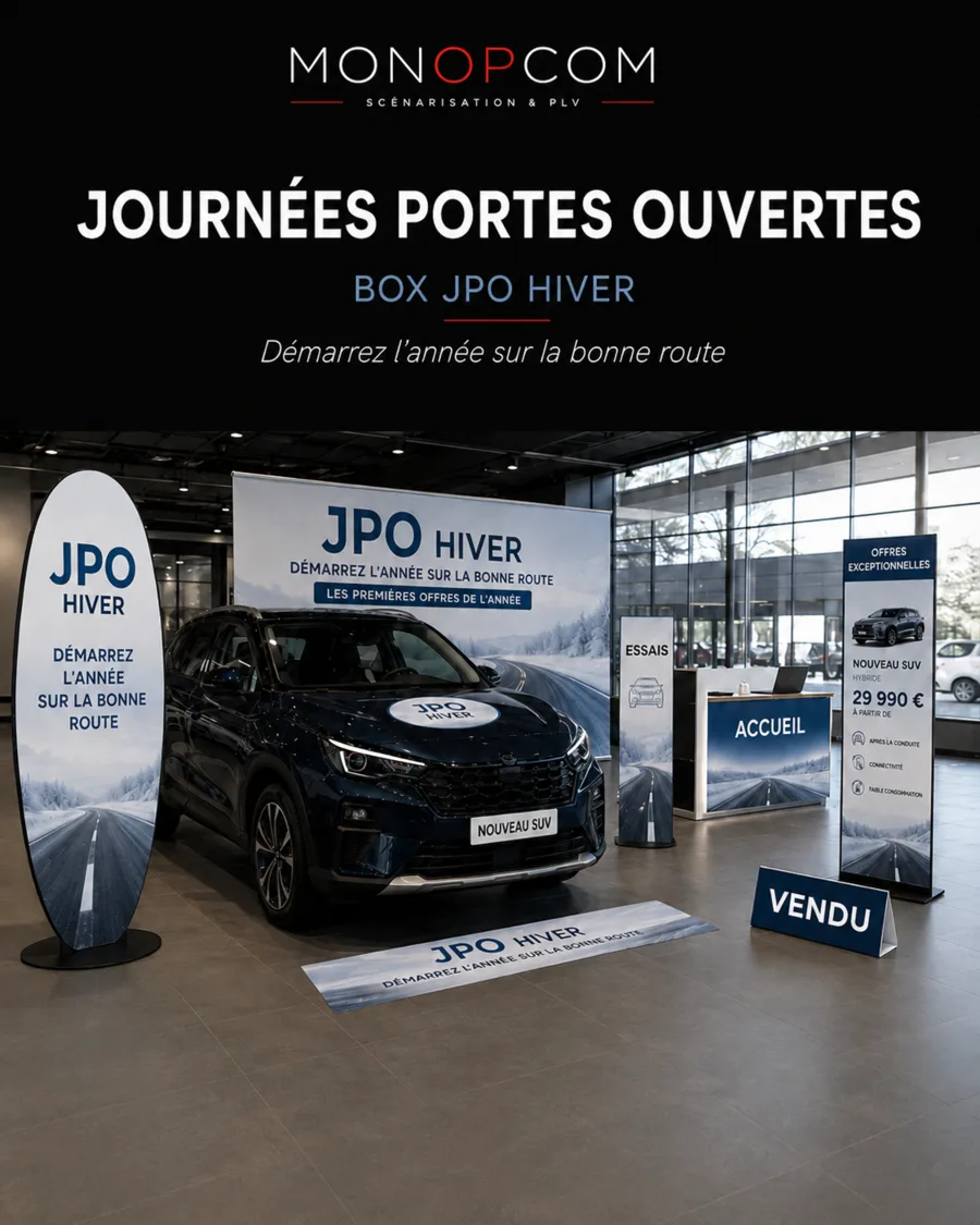 Box JPO Hiver dans un showroom automobile